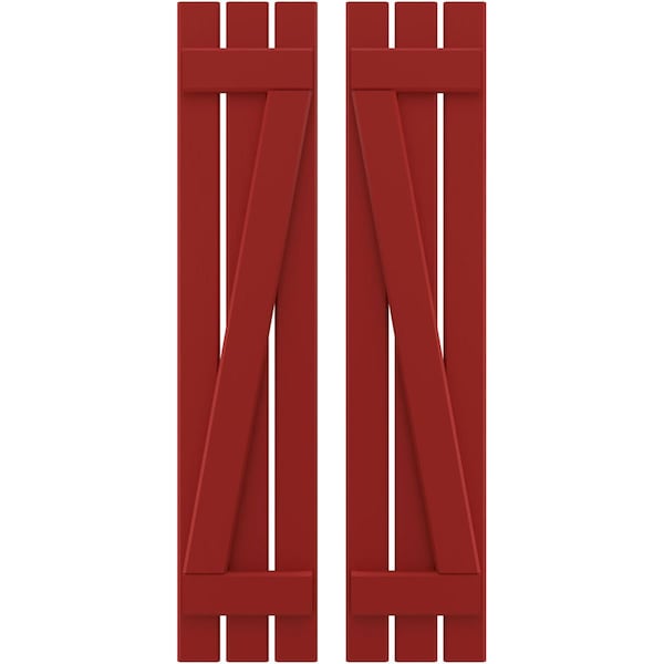 Ekena Millwork Americraft 3-Board (2 Batten) Wood Spaced Board-n-Batten Shutters w/ Z-Bar, ARW102SB311X77BRH, PR ARW102SB311X77BRH - main